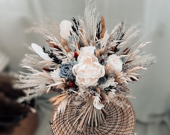 Boho bouquet, Bridal bouquet, Fall wedding, Rustic wedding bouquet, Custom wedding bouquet, Dried flower wedding bouquet, Boho boutonniere