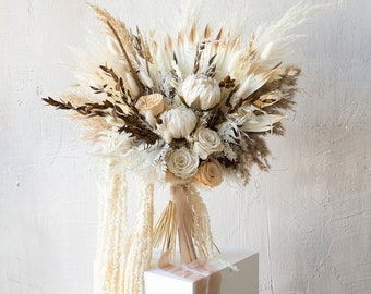 Boho Bridal Bouquet, Bridal bouquet boho, Wedding bouquet, Dried Flowers, Fall wedding bouquet, Pampass grass, Wedding Corsage, Bridesmaid