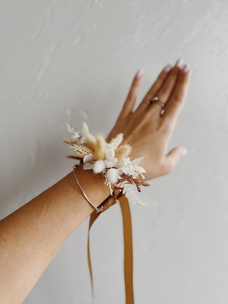 Corsage - Wedding corsage, flower corsage, bridesmaid corsage, wrist corsage for wedding, bridal corsage, boho corsage, boho corsage image 4