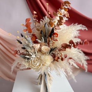 Boho wedding bouquet, dried flowers bridal accessories, bride bouquet, custom handmade bouquet, bridesmaids bunch, everlasting arrangements image 5