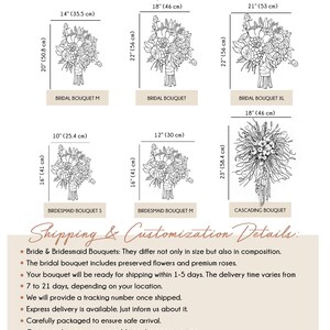 a collection of images depicting various types of bridal bouquets, including different sizes and styles. The images show the intricate details and composition of the bouquets, as well as the flowers and arrangements. The images are arranged in a way that allows for a clear visual comparison of the different bouquets, highlighting their unique features and characteristics.