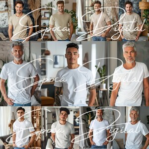 Men’s T-Shirt Mockup Bundle | 11 Editable PNG Files | POD Flat Lay Images for Small Biz | Instant Download for Canva & Etsy Listings