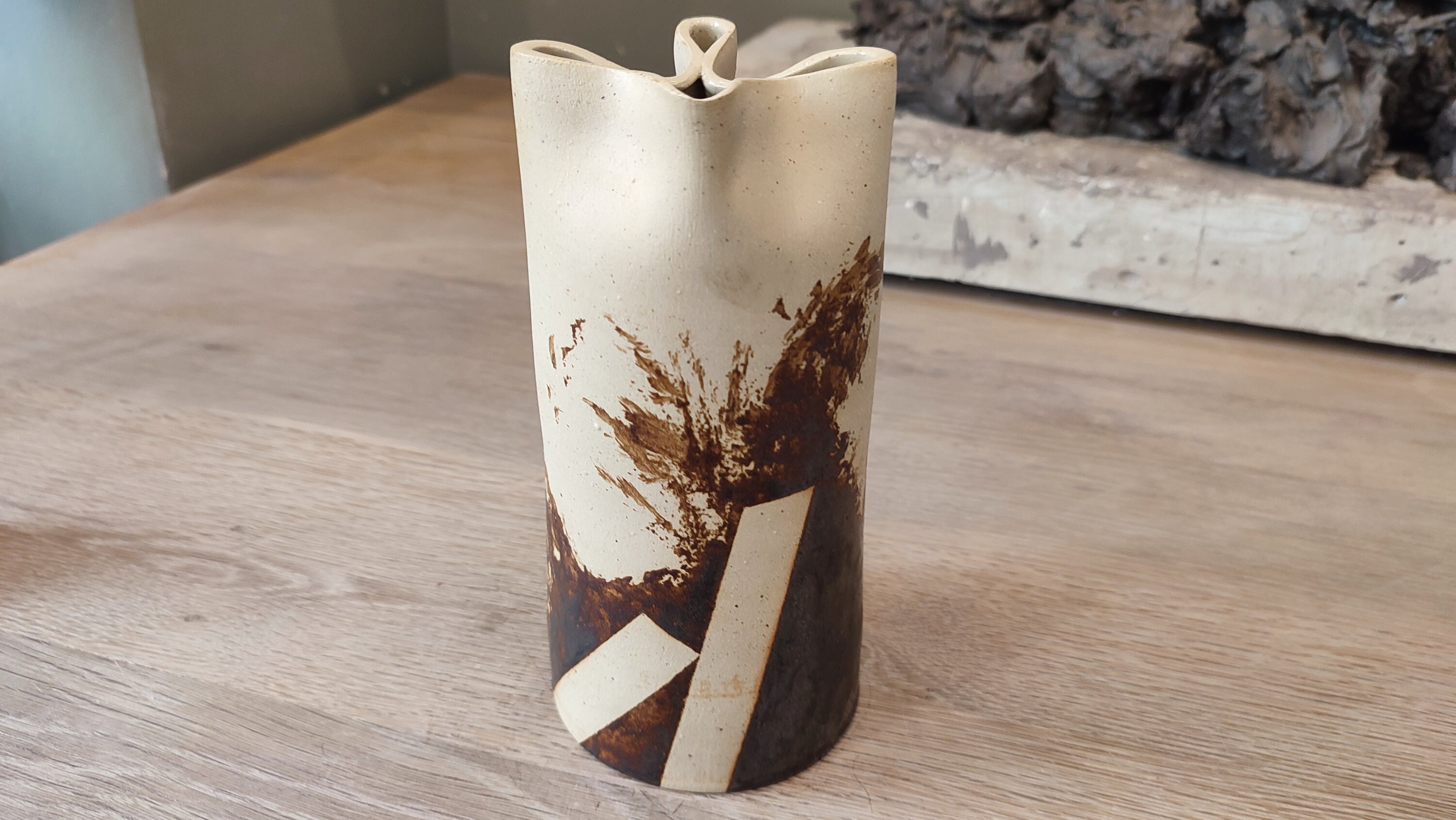 Pichet Céramique Emaillée - Oiseau de Terre