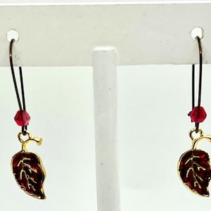Red Leaf Earrings