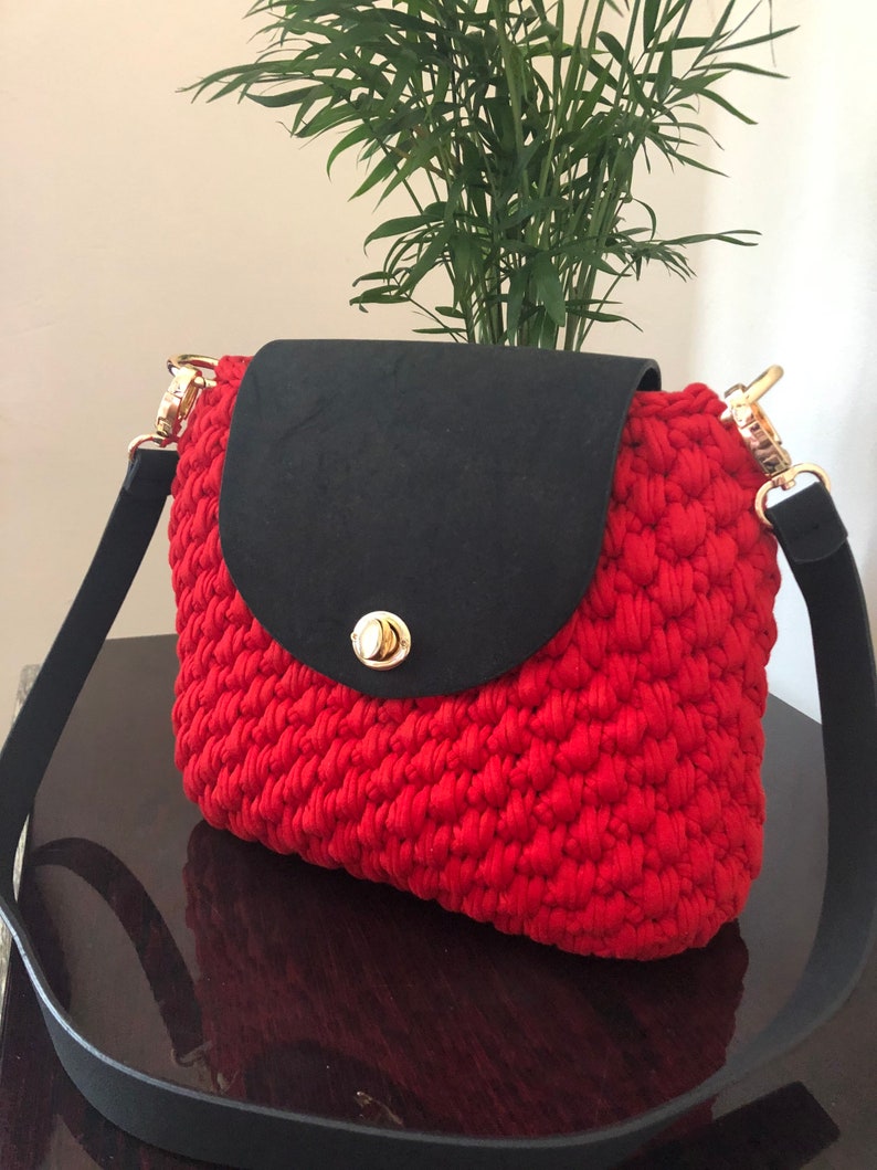 Beautiful Crochet Bag Handmade Shoulder Bag Red Etsy