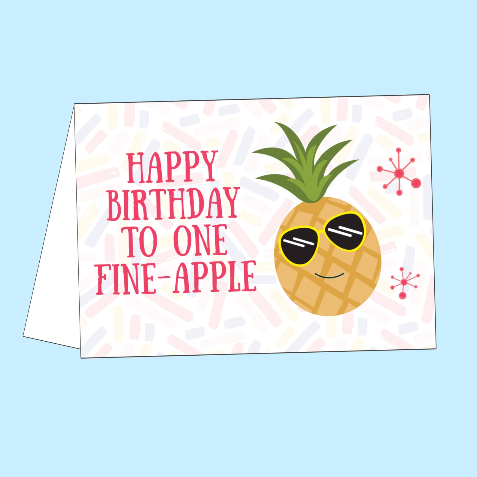 Happy Birthday Pineapple Card Instant Download Fineapple Etsy