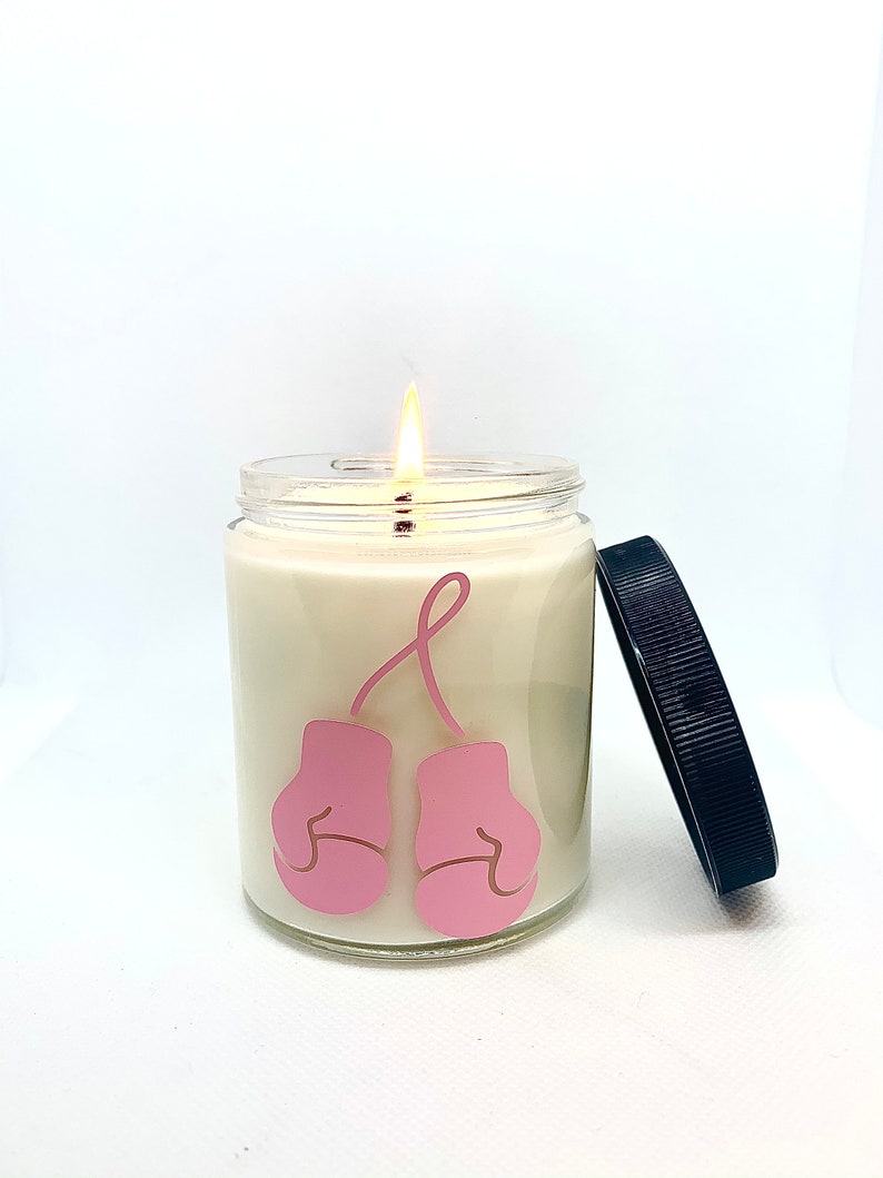 Breast Cancer Awareness Candle 6 oz Soy Pink Ribbon Cure Etsy