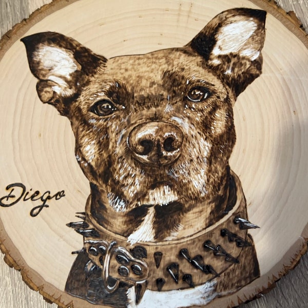 Custom Dog Portrait Woodburning