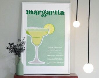 Impresión de receta mínima de bebida Margarita