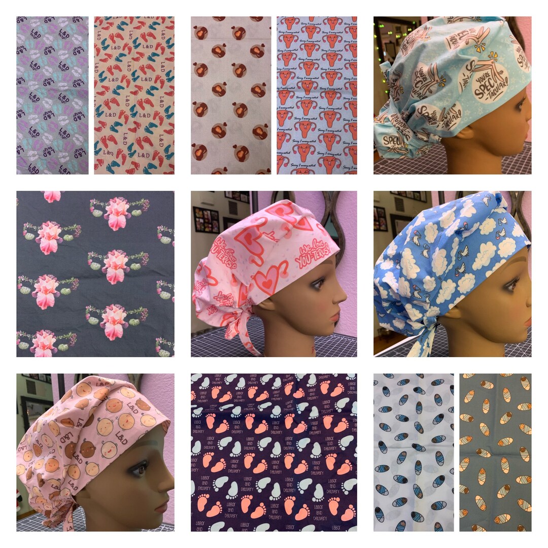 GYN/OB/L&D Scrub Caps ponytail/bouffantskull Cap per Request Etsy