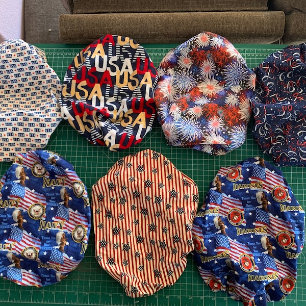 Patriotic Scrub Caps