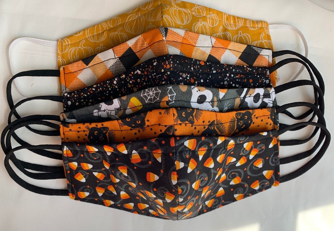 Fall/halloween Themed Face Masks Etsy