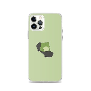 Cute Frog on Skateboard - Kawaii Cottagecore Aesthetic Froggy Skating - Funny Fat Skateboarding Froge -  Gift for Skater Girl iPhone Case