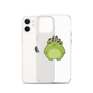 Cute Frog Cowboy Hat iPhone Case, Kawaii Cottagecore Aesthetic Protective Cases, Fun Smiling Cowgirl Case, Chubby Forgge Clear Cell Phone