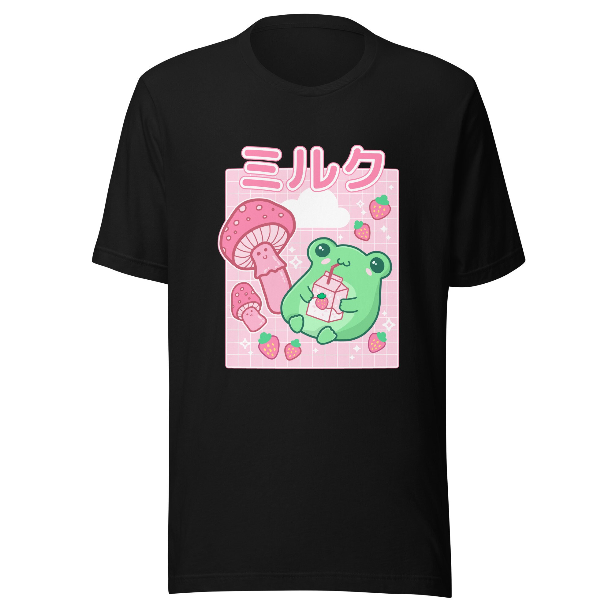 Cute Kawaii Strawberry Frog Retro 90s Hjuku Aesthetic T-shirt 