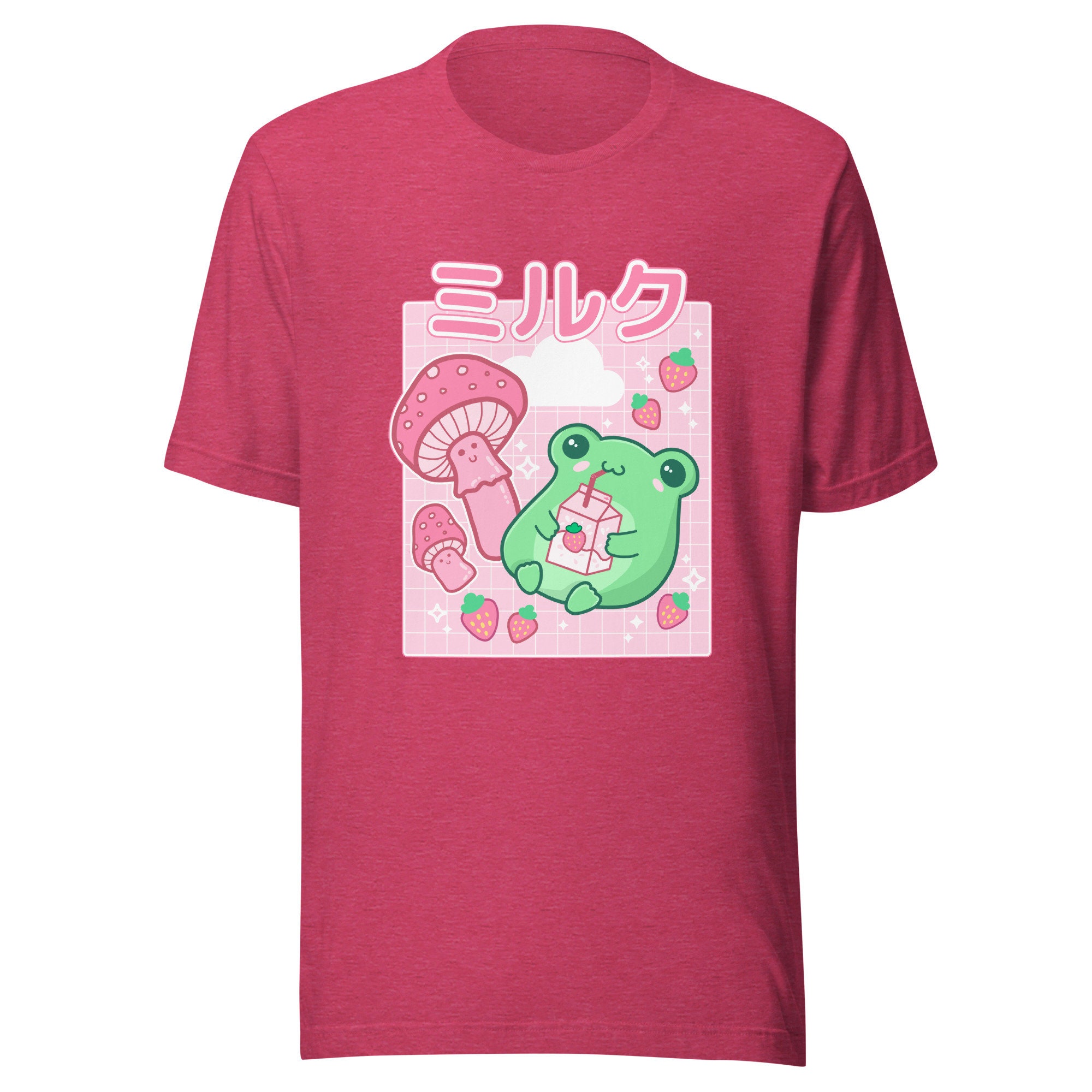 Cute Kawaii Strawberry Frog Retro 90s Hjuku Aesthetic T-shirt 