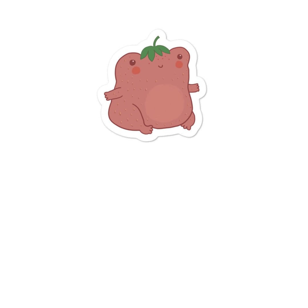 Buy Bubble-free Stickers Cute Strawberry Frog Pastel Pink Kawaii  Cottagecore Aesthetic Sweet Chubby Toad With Tiny Leaf Hat Gift for Kids  Online in India 