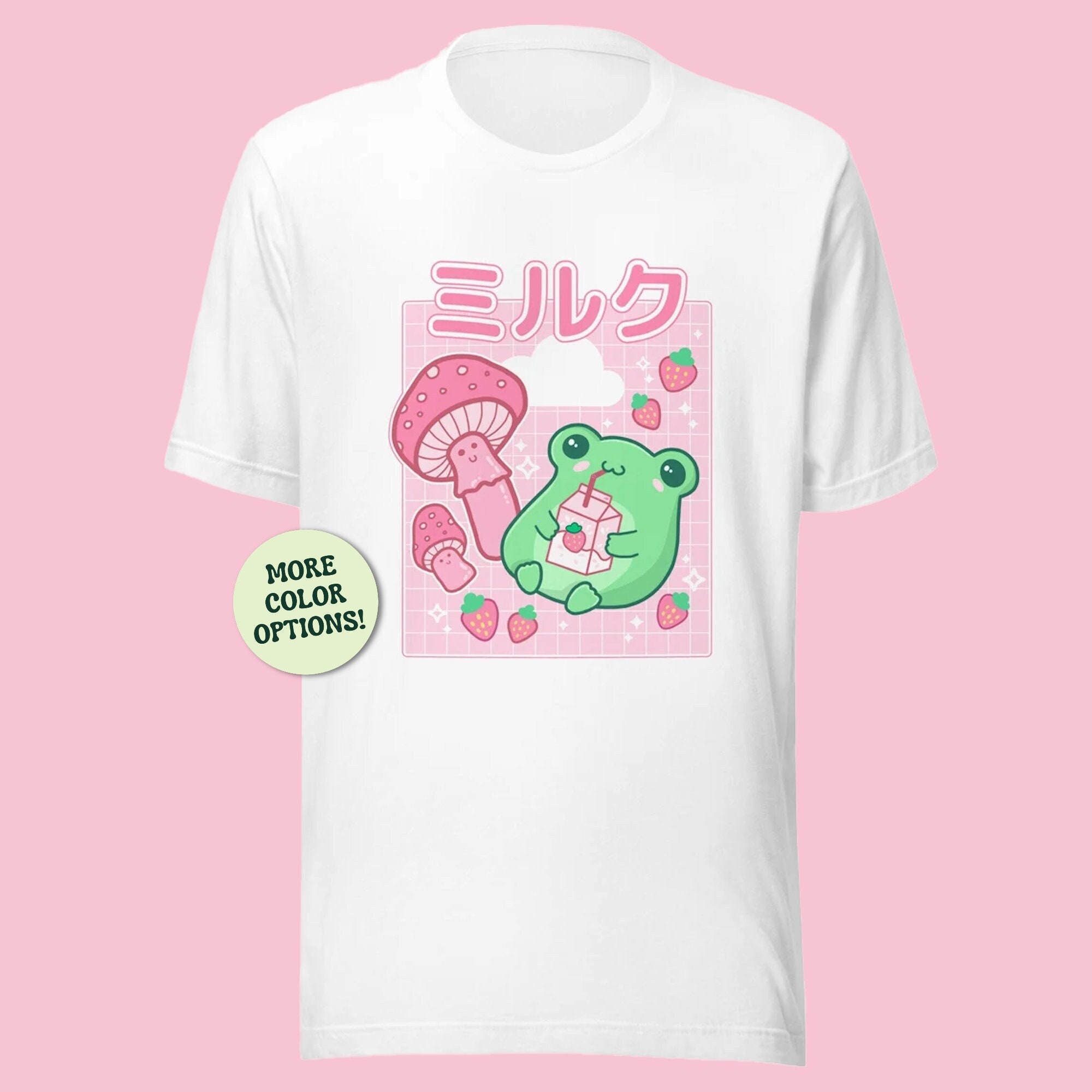 Cute Kawaii Strawberry Frog Retro 90s Hjuku Aesthetic T-shirt 