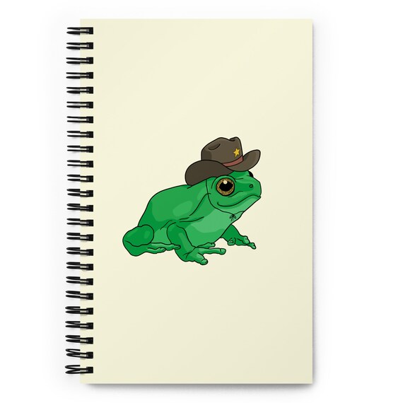 Cute Kidcore Green Frog With Cowboy Hat Cottagecore Aesthetic