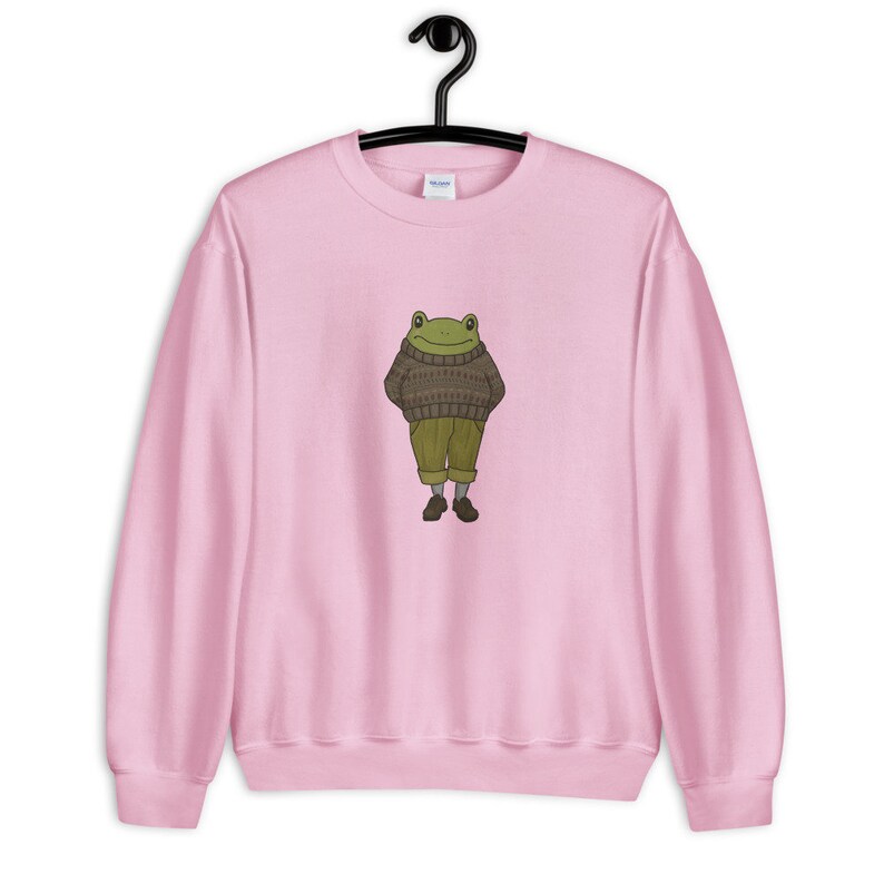 Frog Wearing a Knitted Sweater Cute Cottagecore Frog Etsy