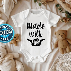 Baby Shirt Hawaii For Baby Shower Gift Made With Aloha Shaka Baby Onesie Hawaii Baby Shower Birthday Christmas  Boy Girl Hawaii Baby Tshirt