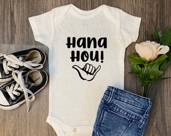 Hawaii Baby Clothes Hana Hou Shaka Baby Bodysuit Funny Hawaii Baby 808 Onesie® Hawaii Baby Shower Gift For New Mom Cute Baby Hawaii Bodysuit