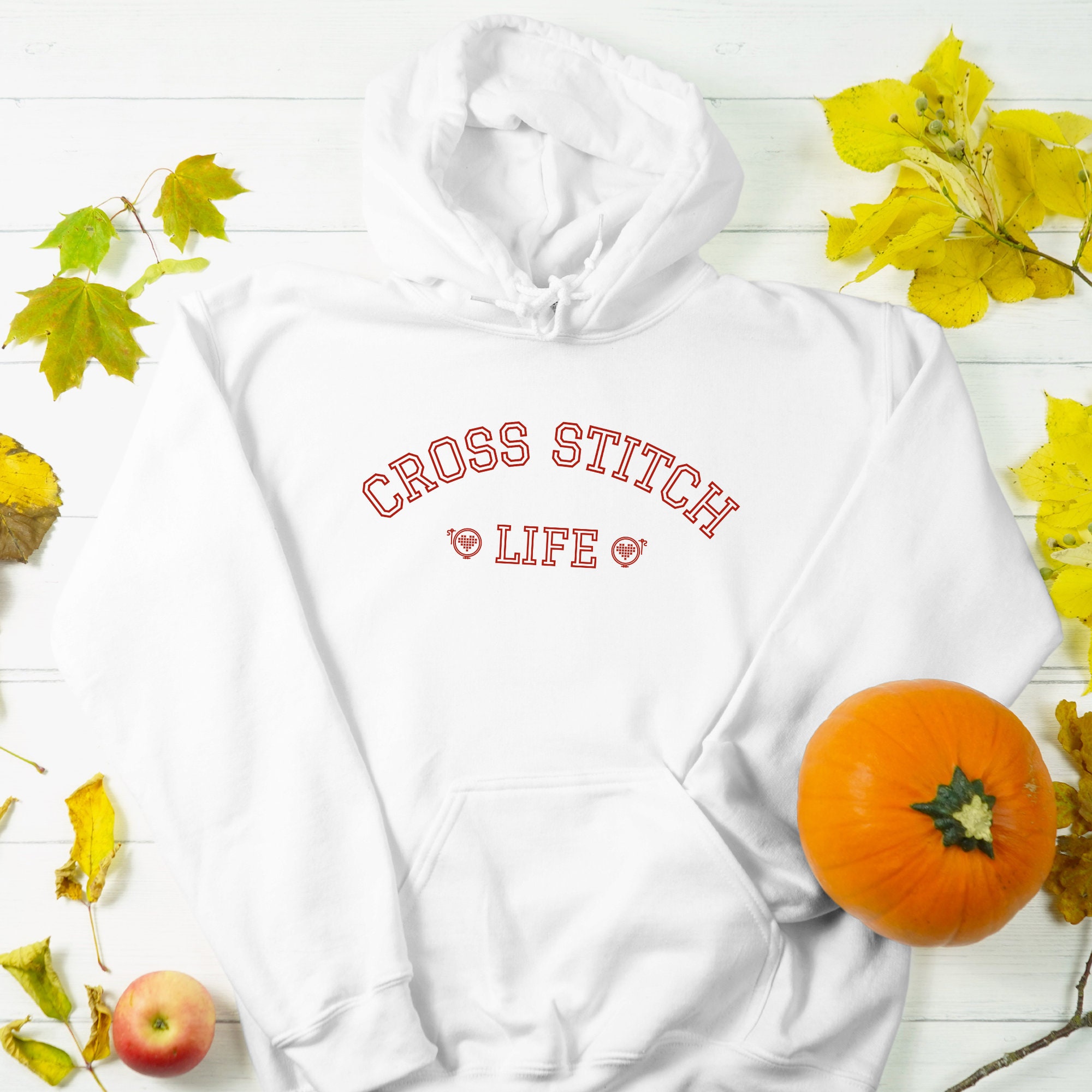 Stitchfolk Cross Stitch Life Hoodie, Cross Stitch Sweatshirt