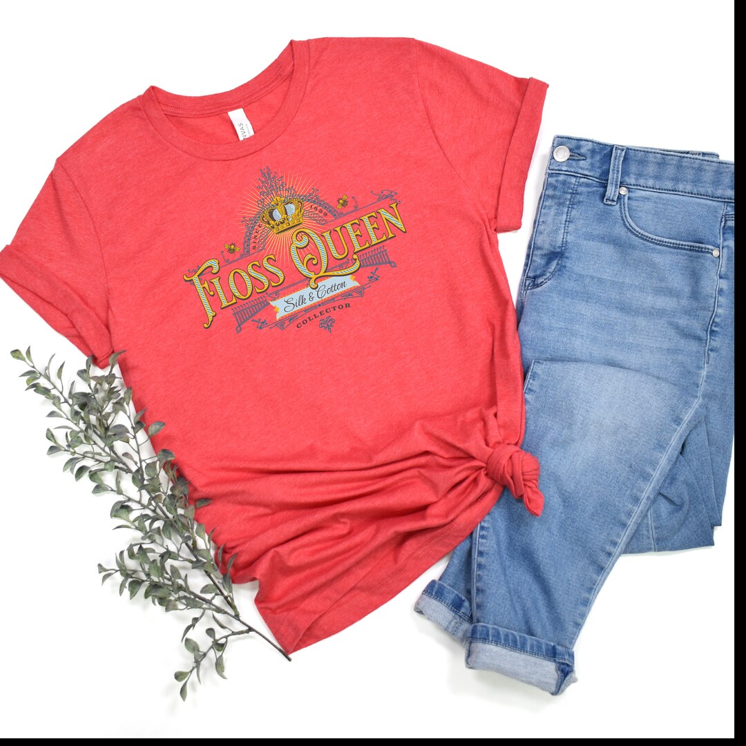 Stitchfolk Floss Queen Tee Shirt, Cross Stitch Tee Shirt, Gift for