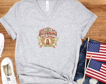 Unisex jersey T-shirt met korte mouwen en V-hals