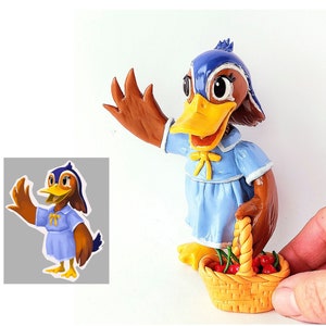 Drawing to figure, Cartoon character commission custom figure by artwork, Clay figurine custom handmade unique collectible fandom gift