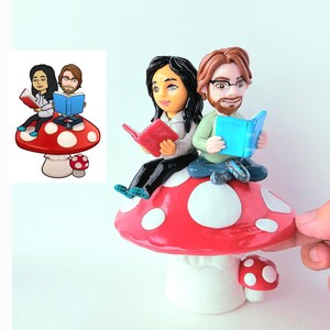 Statuette di coppia personalizzate regalo personalizzato per coppia, statuette di argilla personalizzate con ritratto di cartone animato 3D, statuette personalizzate in ceramica da foto