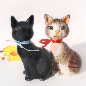 Cat figurine custom clay figure, Cat ornament personalized pet memorial gift, Custom pet portrait pet loss gifts, Miniature cat lover gift image 2