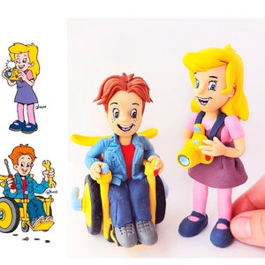 Kunstcommissie stripfiguur voor custom figuur, custom kleibeeldje van foto, custom art speelgoed unieke cadeau-ideeën voor fans