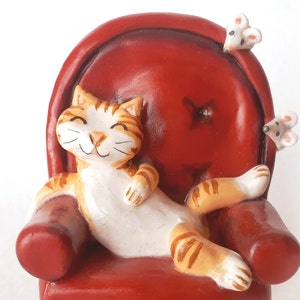 Cat figurine custom clay figure, Cat ornament personalized pet memorial gift, Custom pet portrait pet loss gifts, Miniature cat lover gift image 8