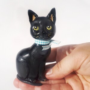 Cat figurine custom clay figure, Cat ornament personalized pet memorial gift, Custom pet portrait pet loss gifts, Miniature cat lover gift image 4