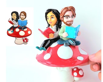 Custom Couple Figurine, Personalized Clay Portrait, Anniversary Gift