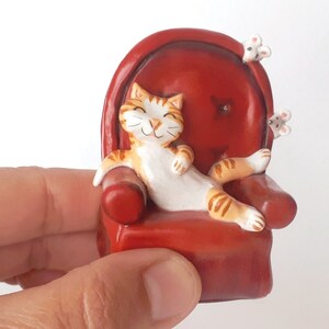 Cat figurine custom clay figure, Cat ornament personalized pet memorial gift, Custom pet portrait pet loss gifts, Miniature cat lover gift 2.5 Inches