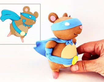 Custom figurine commission by your drawing, Character commission custom clay figure, Giving life to your design