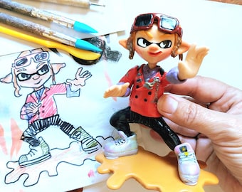 OC commission custom figure made to order, Custom character clay figure handmade hand painted