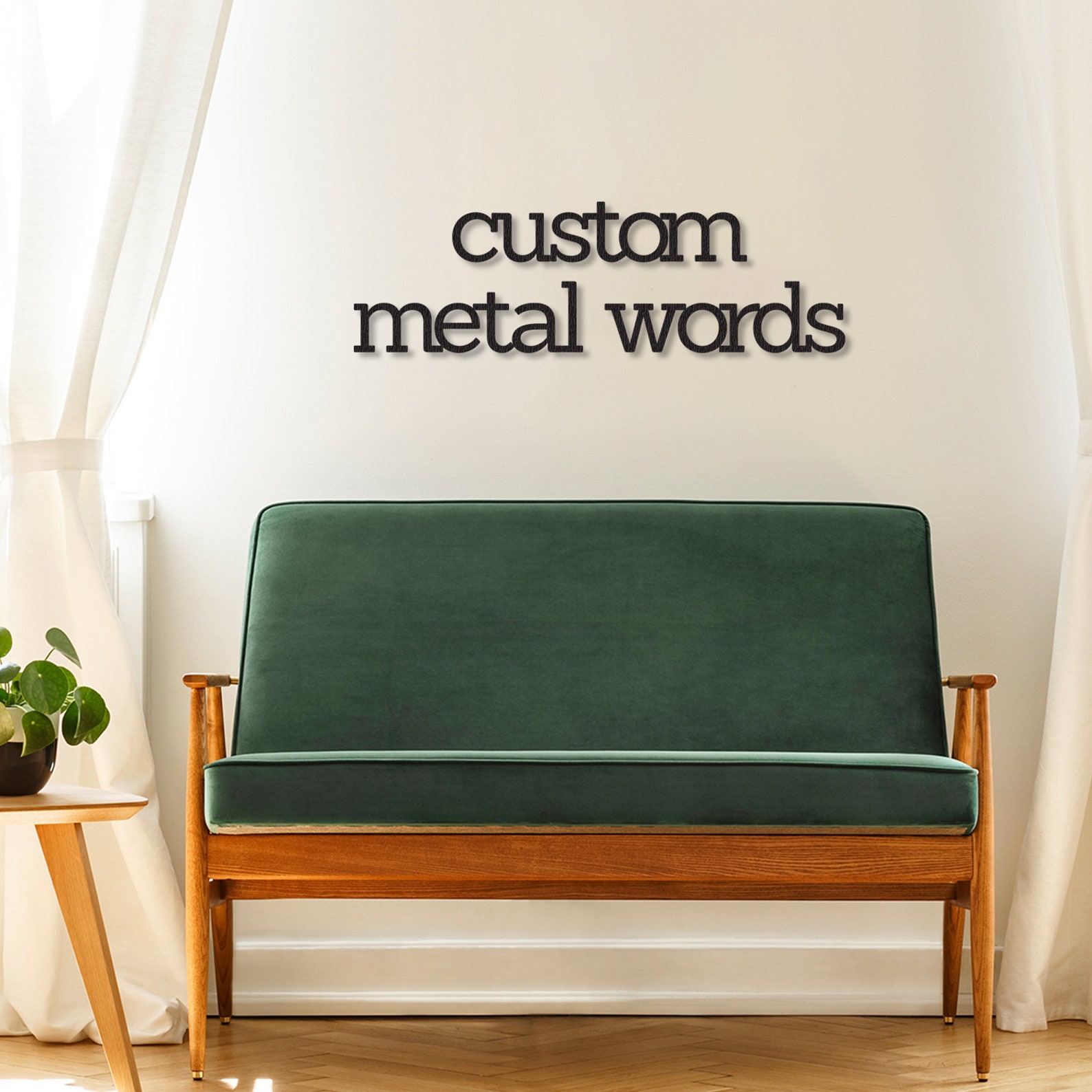 Custom Metal Words Wall Art Custom Serif Text Wall Art Your Etsy