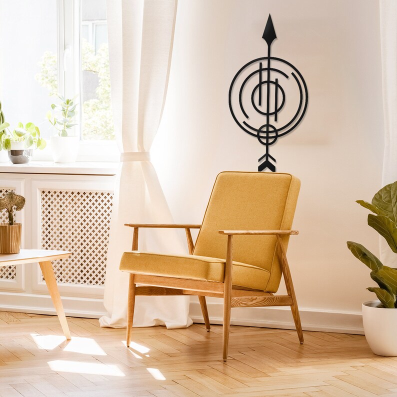 Metal Arrow Wall Art Geometric Arrow Metal Wall Decor Nordic Etsy