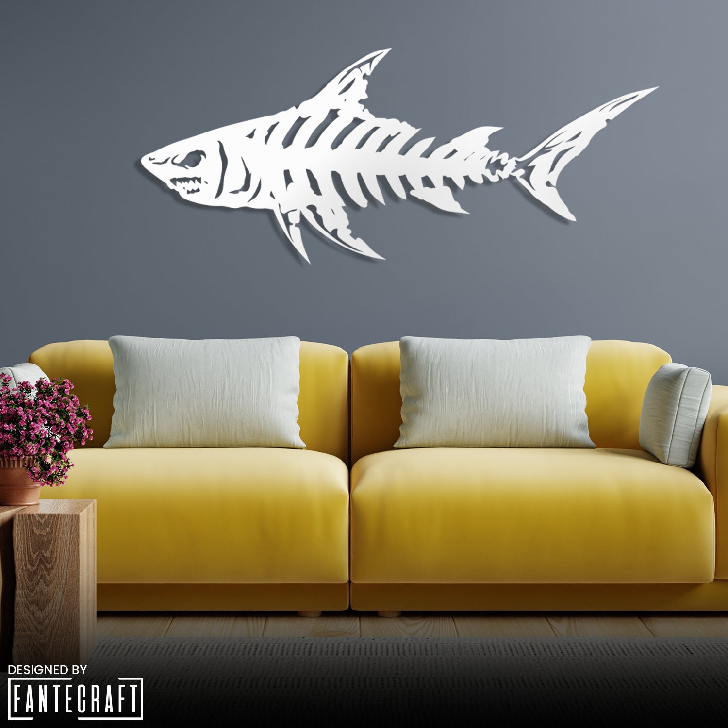 Metal Wall Art Shark Bones Fishbones Metal Wall Art Shark Etsy