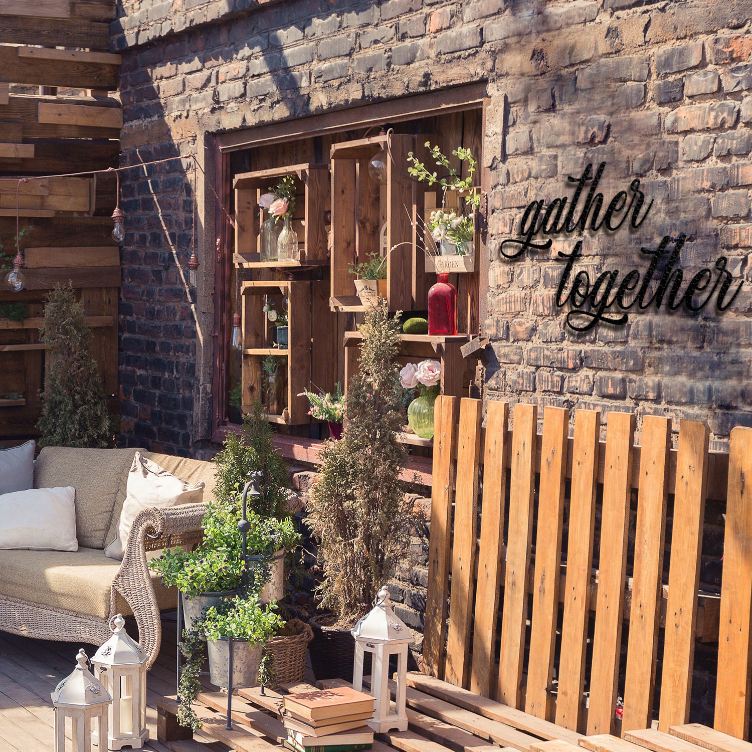 Gather Together Metal Wall Sign Gather Metal Wall Art Metal Etsy