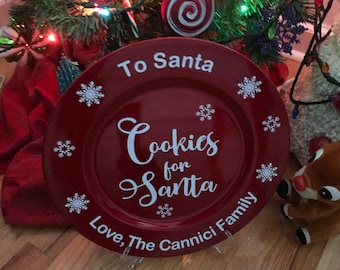 "Personalisierter Platzteller ""Cookies For Santa""."