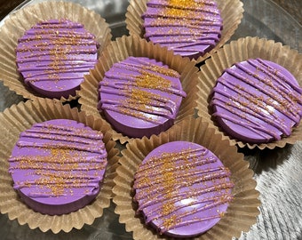 Chocolate Covered Oreos Lavender with gold dusting