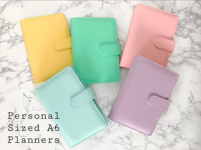 Planner Binder Personal Size A6 Pu Leather Budgeting Cash Etsy