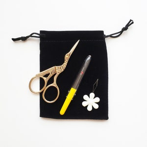 Kit découseur, ciseaux à broder, accessoire de broderie, découseur de fil, ciseaux cigognes, enfile-aiguille, cadeau d'anniversaire pour meilleure amie