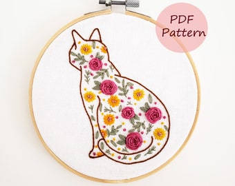 Cat Embroidery Kit. Easy Embroidery Kit Perfect for Beginners