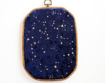 Blue star velvet octagon pin board, enamel pin display, pin collection board, galaxy pin, pin display board, birthday gift for best friend