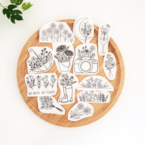 Botanical embroidery pattern, stick and stitch floral, stick on embroidery pattern, peel and stick, embroidery clothes, embroidery design